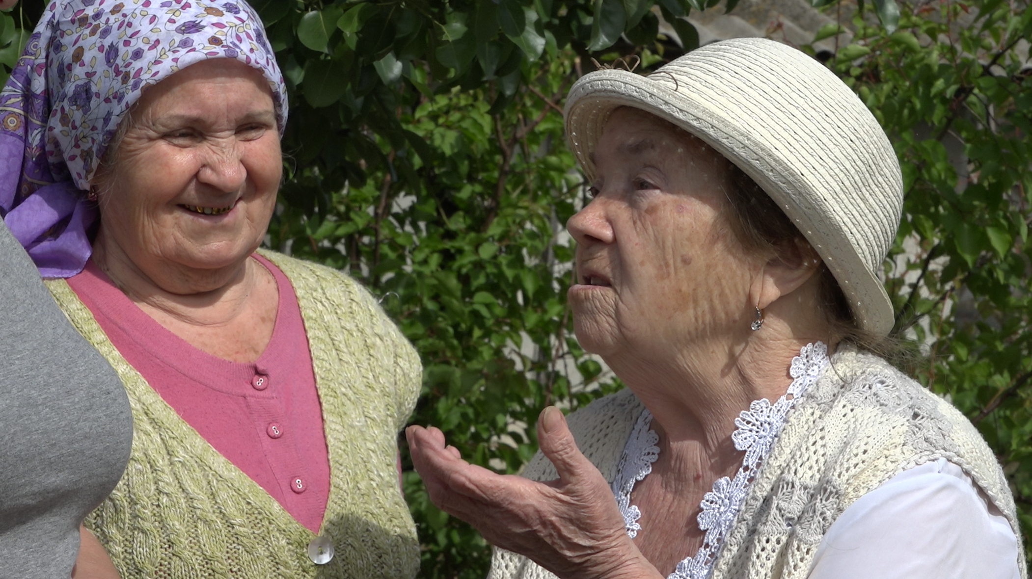 Two elderly ladies chatting